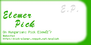 elemer pick business card